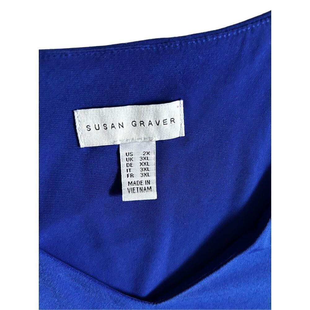 Susan Graver Sleeveless Blue Dress size 2X - Picture 5 of 6